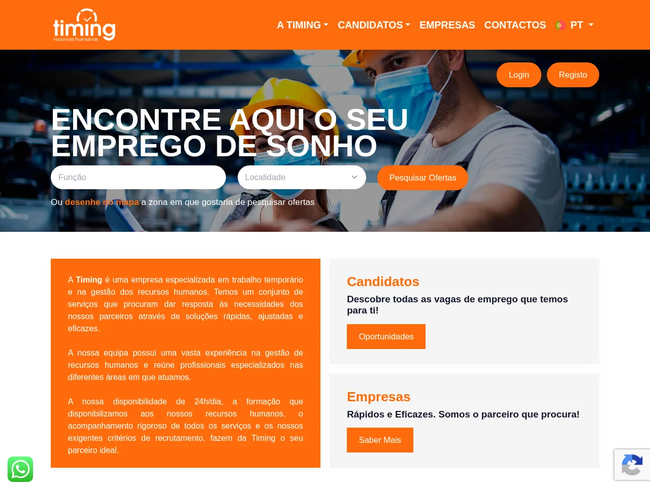 Timing website screenshot
