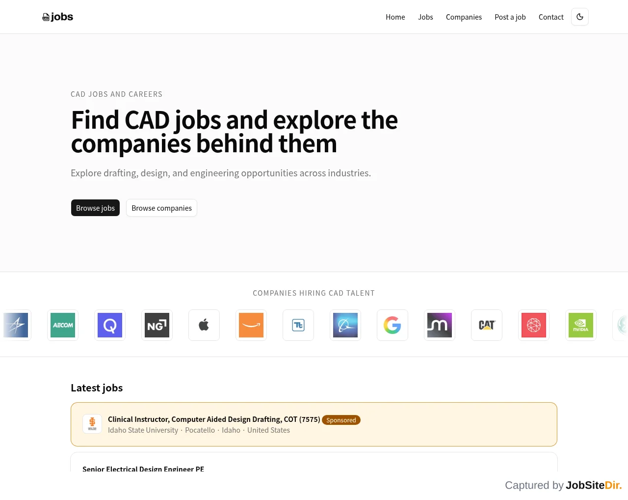 CAD Jobs screenshot CAD Jobs website screenshot