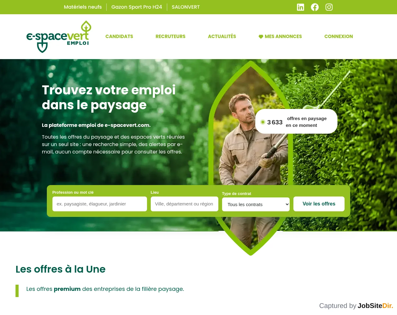 e-spacevert EMPLOI screenshot e-spacevert EMPLOI website screenshot