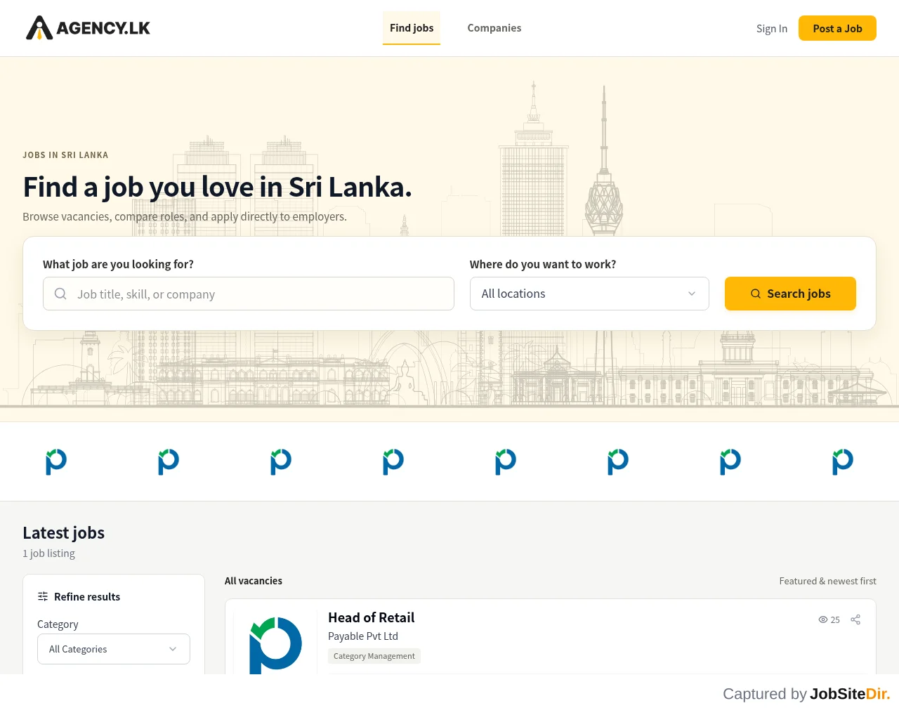 Agency website screenshot