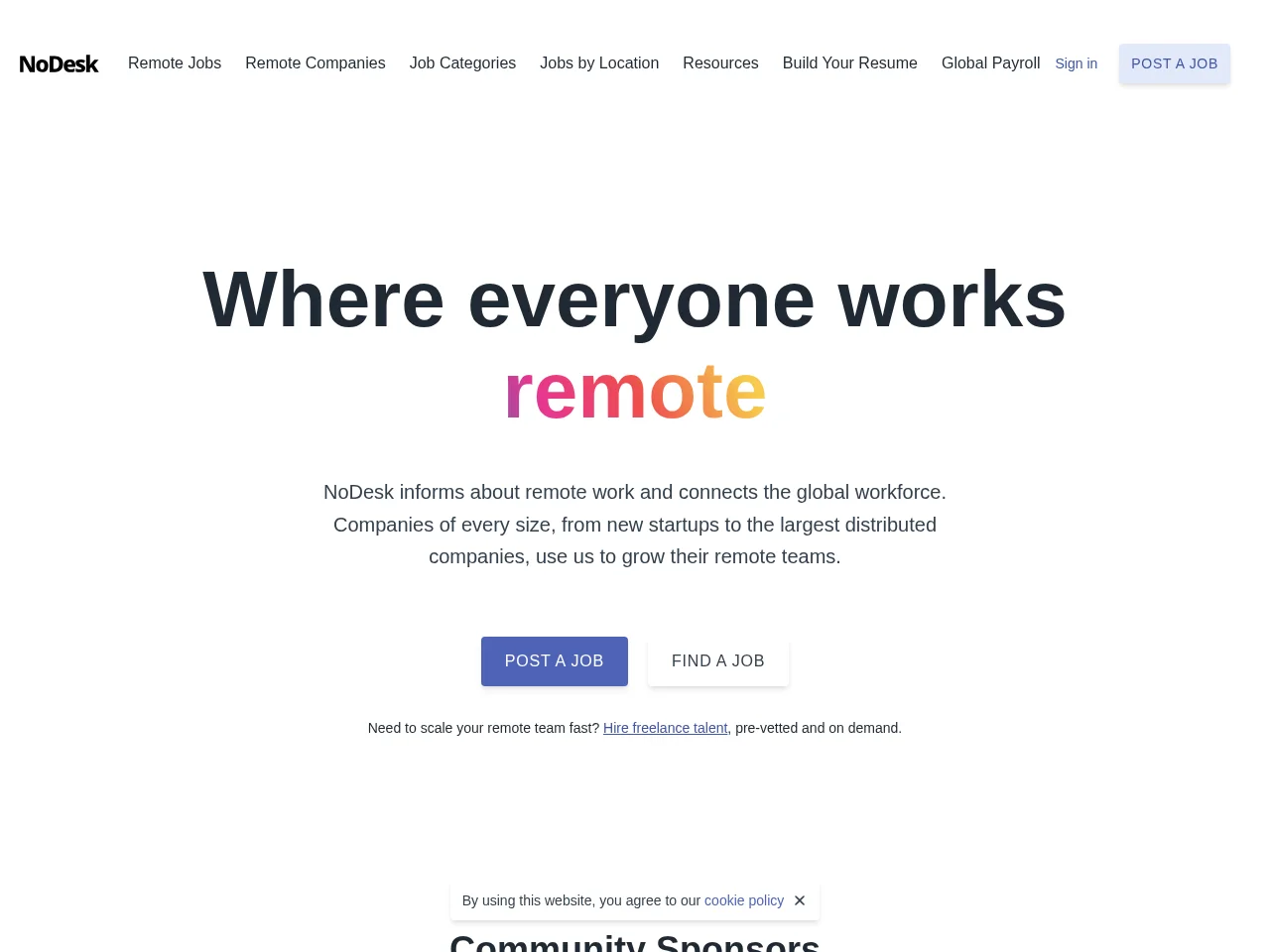 NoDesk screenshot NoDesk website screenshot