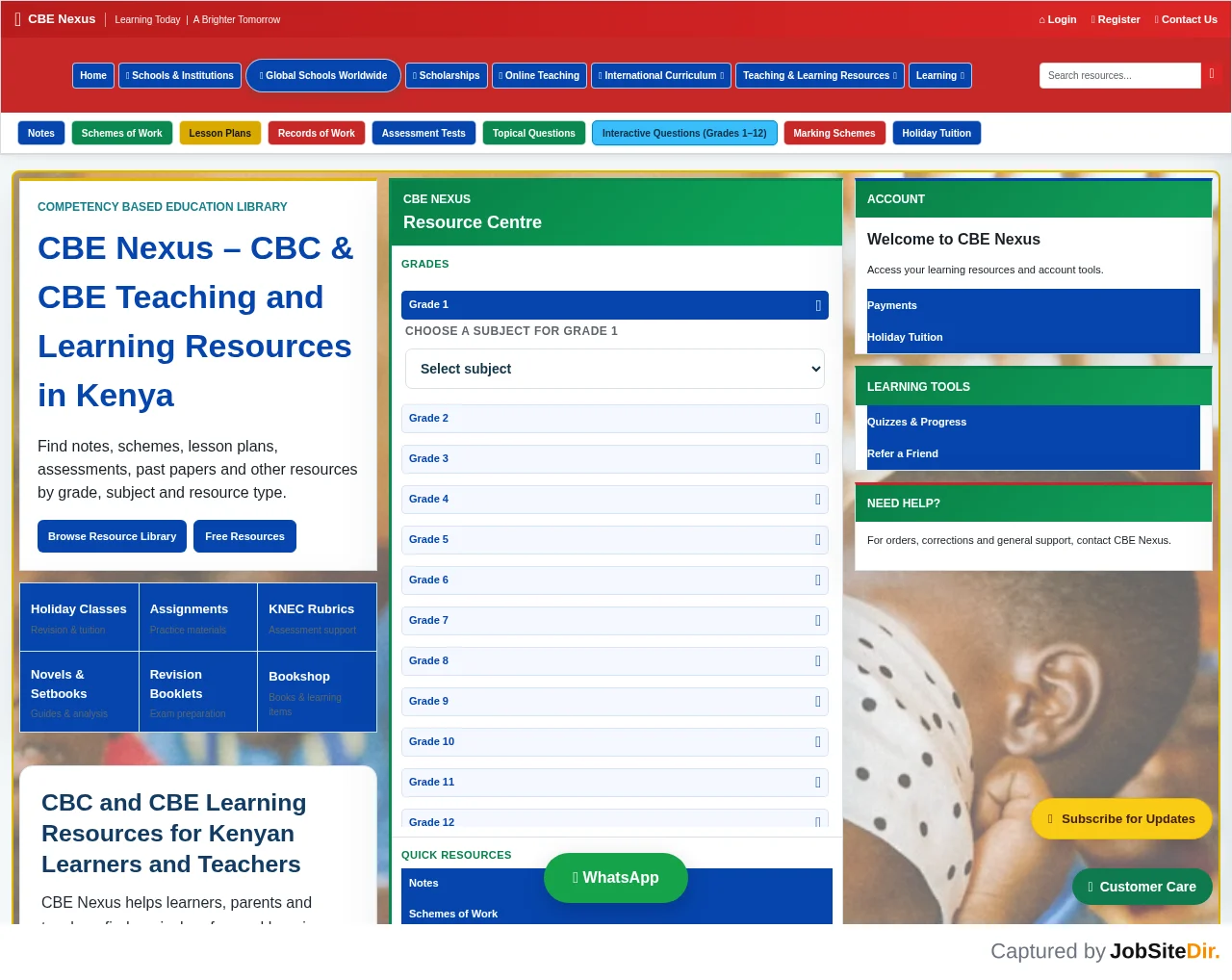 CBE Nexus website screenshot