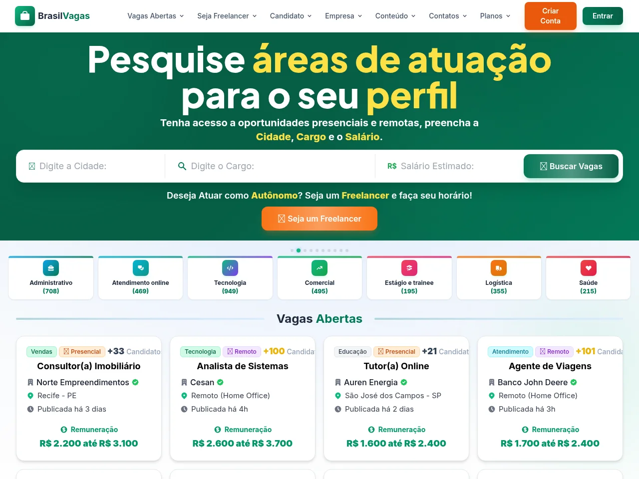 Brasil Vagas website screenshot