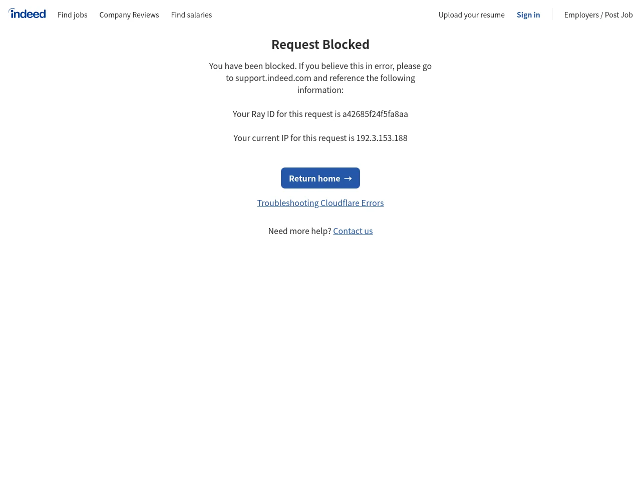 Indeed website screenshot