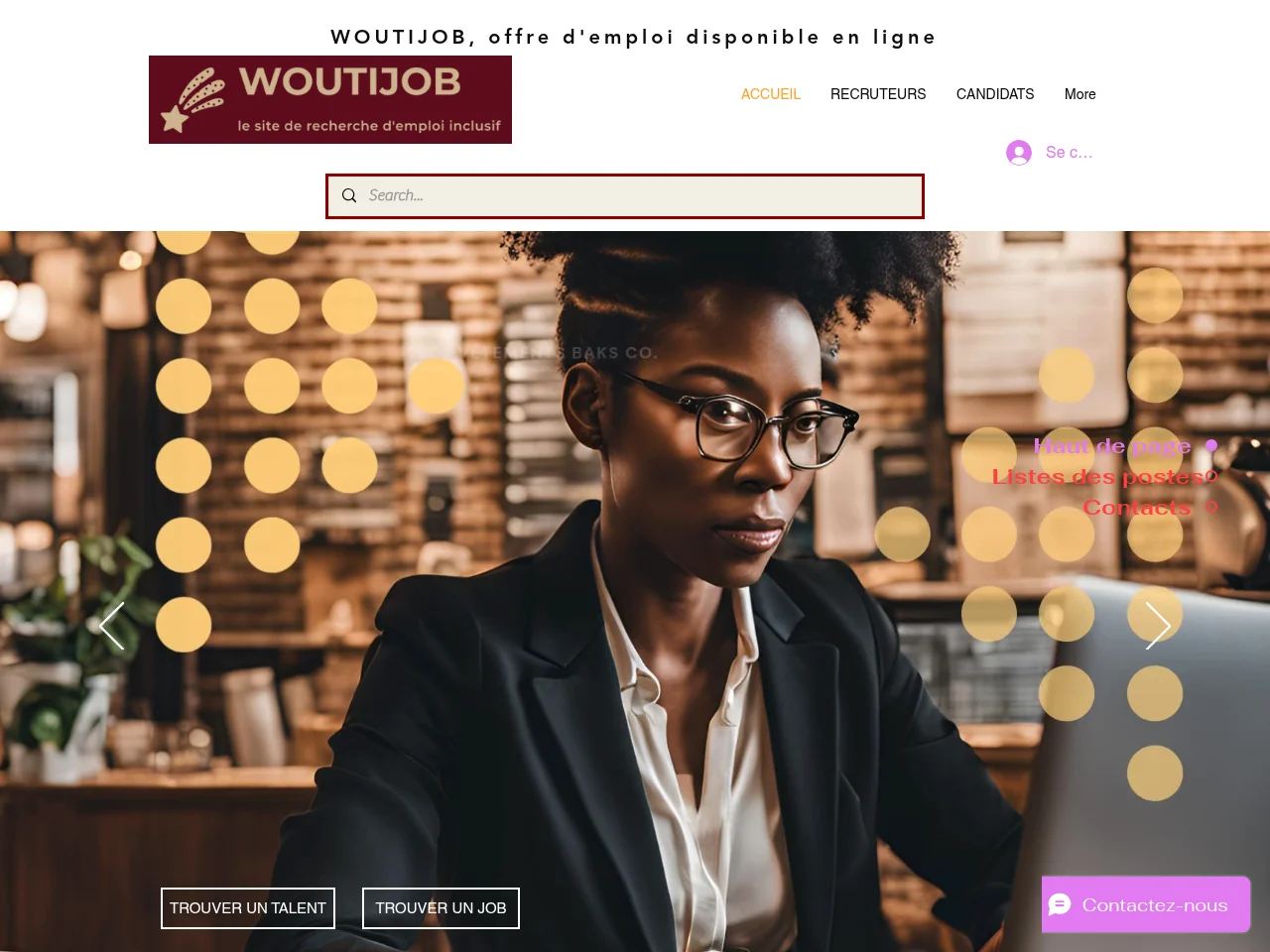 Woutijob website screenshot