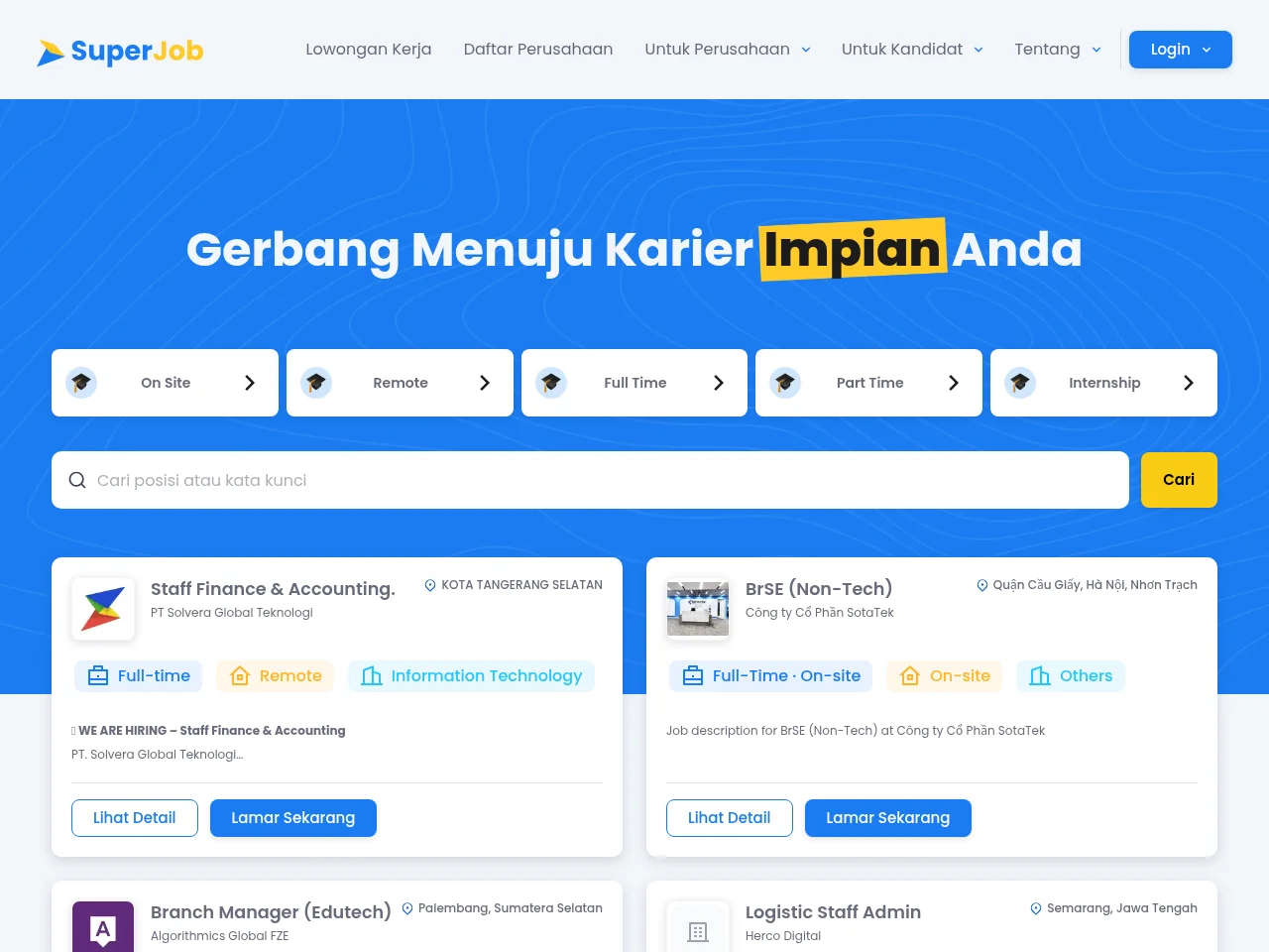SuperJob website screenshot