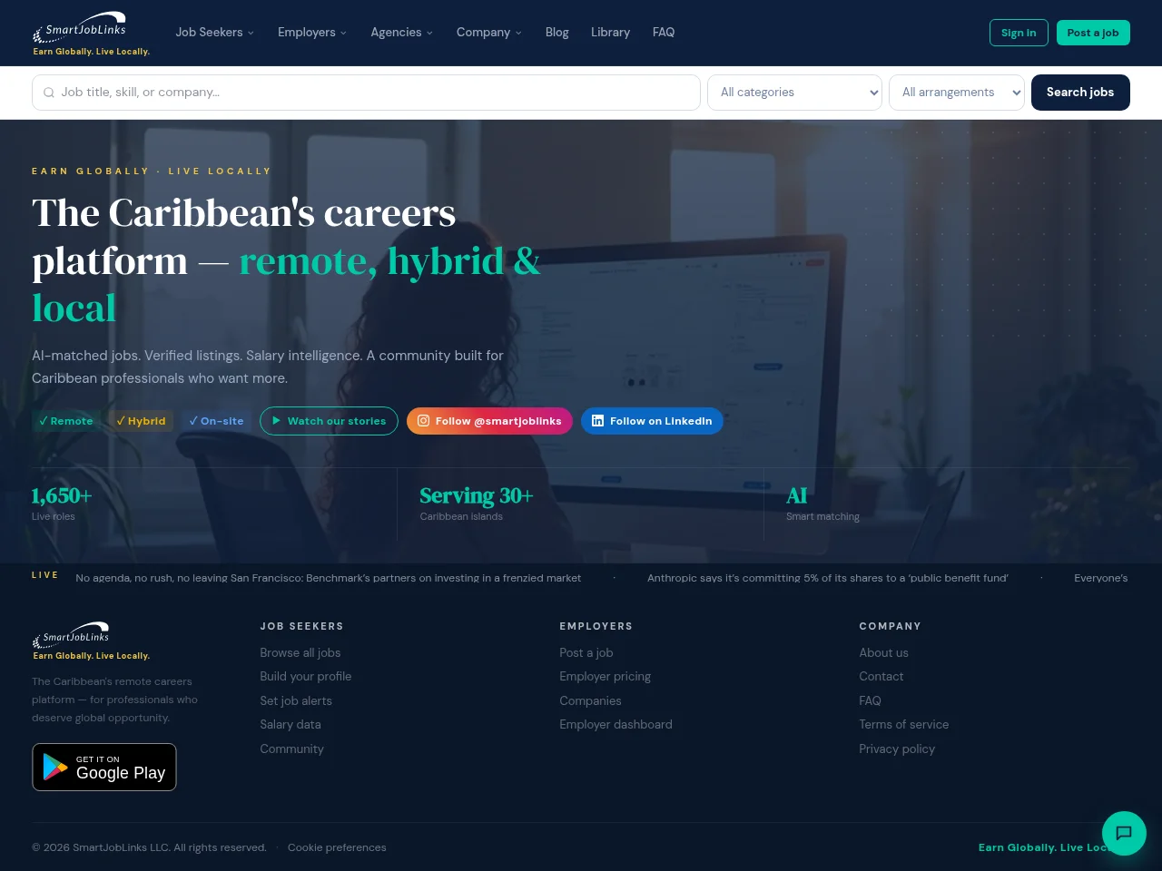 SmartJobLinks website screenshot