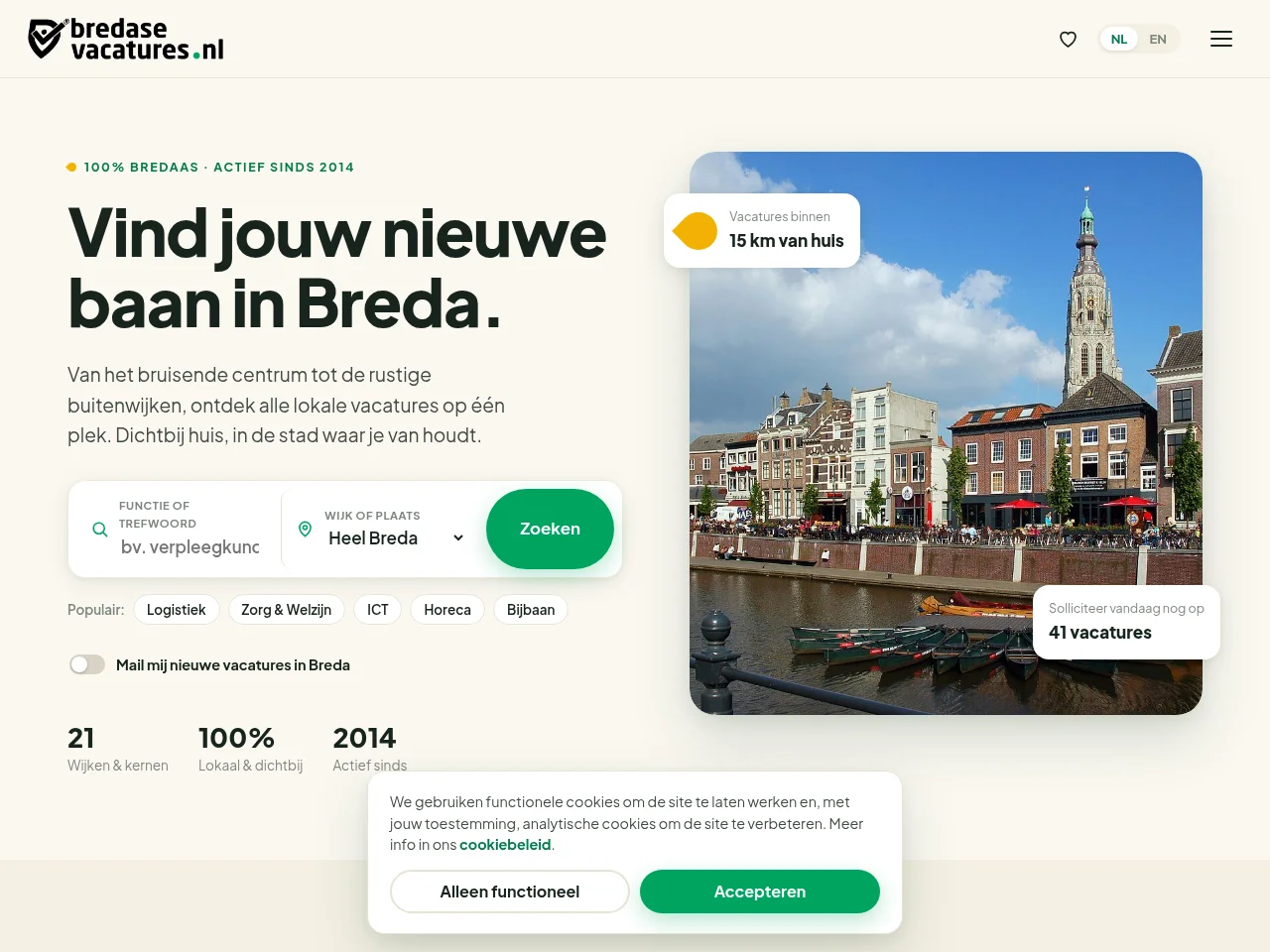 Bredasevacatures website screenshot