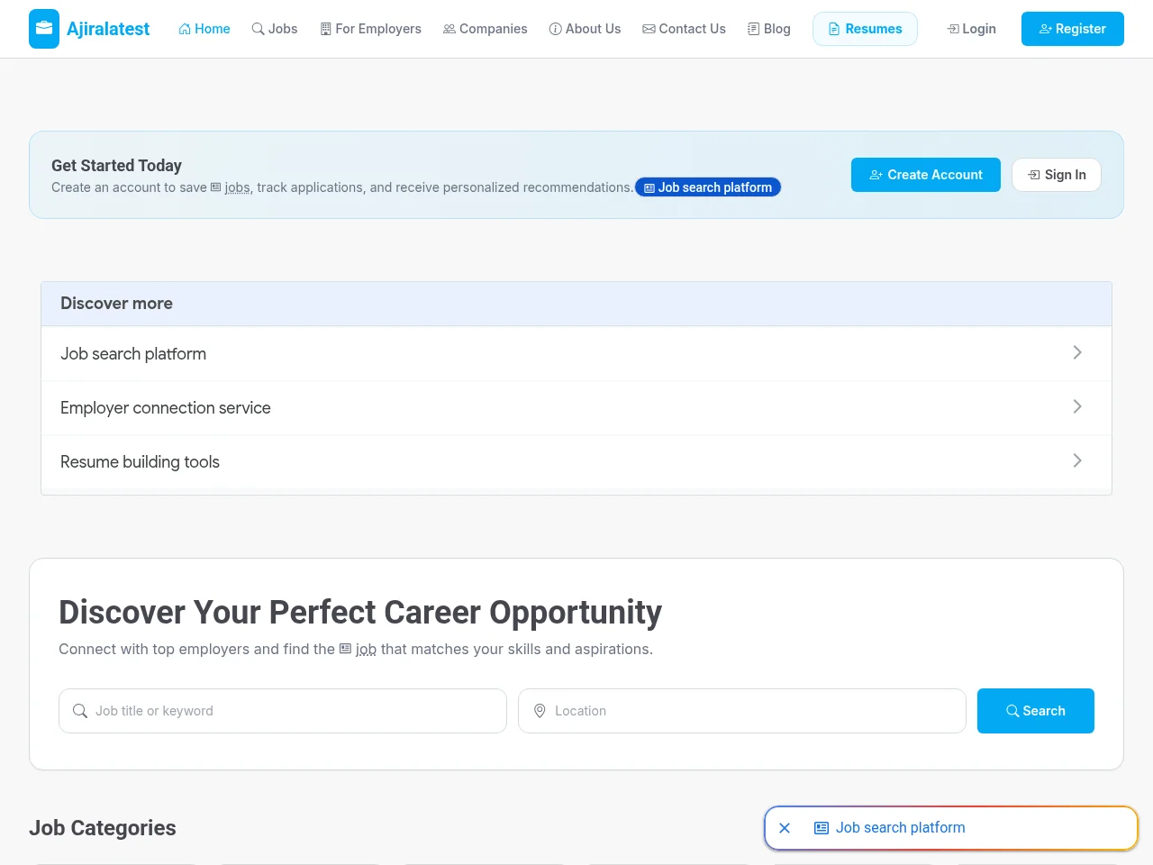 Ajiralatest website screenshot