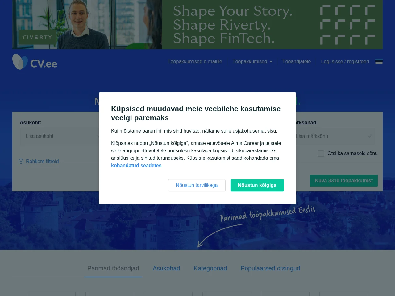CV website screenshot