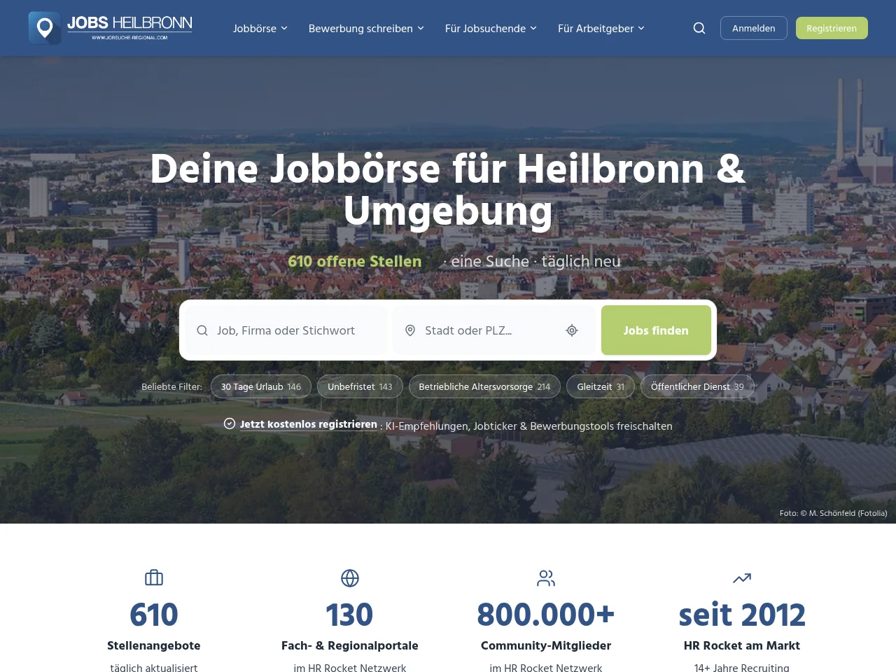 Jobs Heilbronn website screenshot
