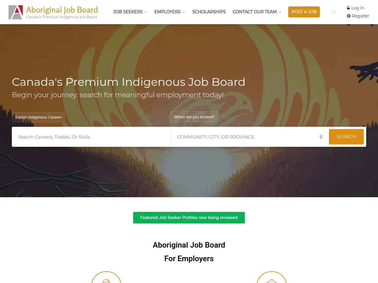 Aboriginal Job Board website screenshot