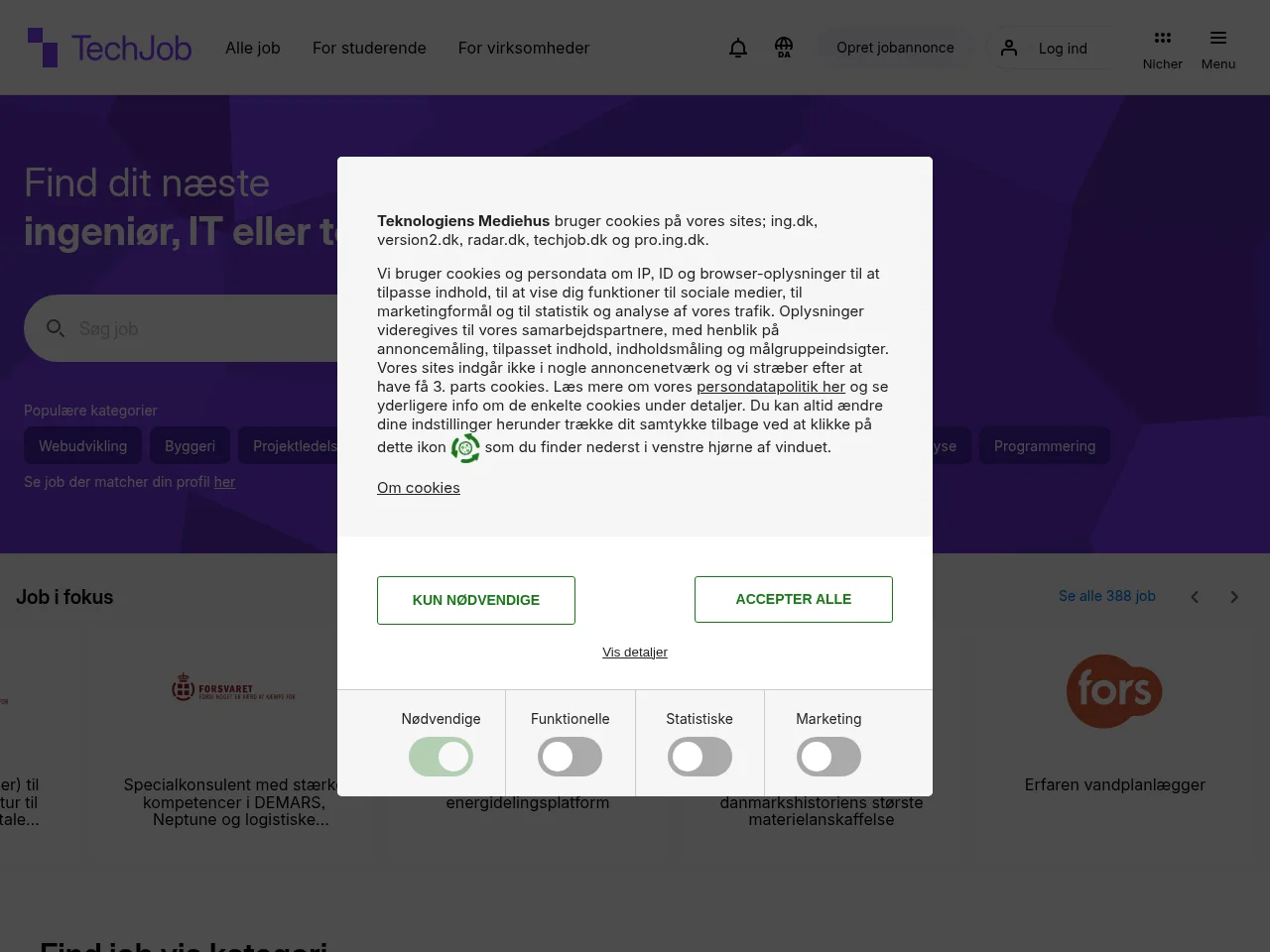 TechJob website screenshot