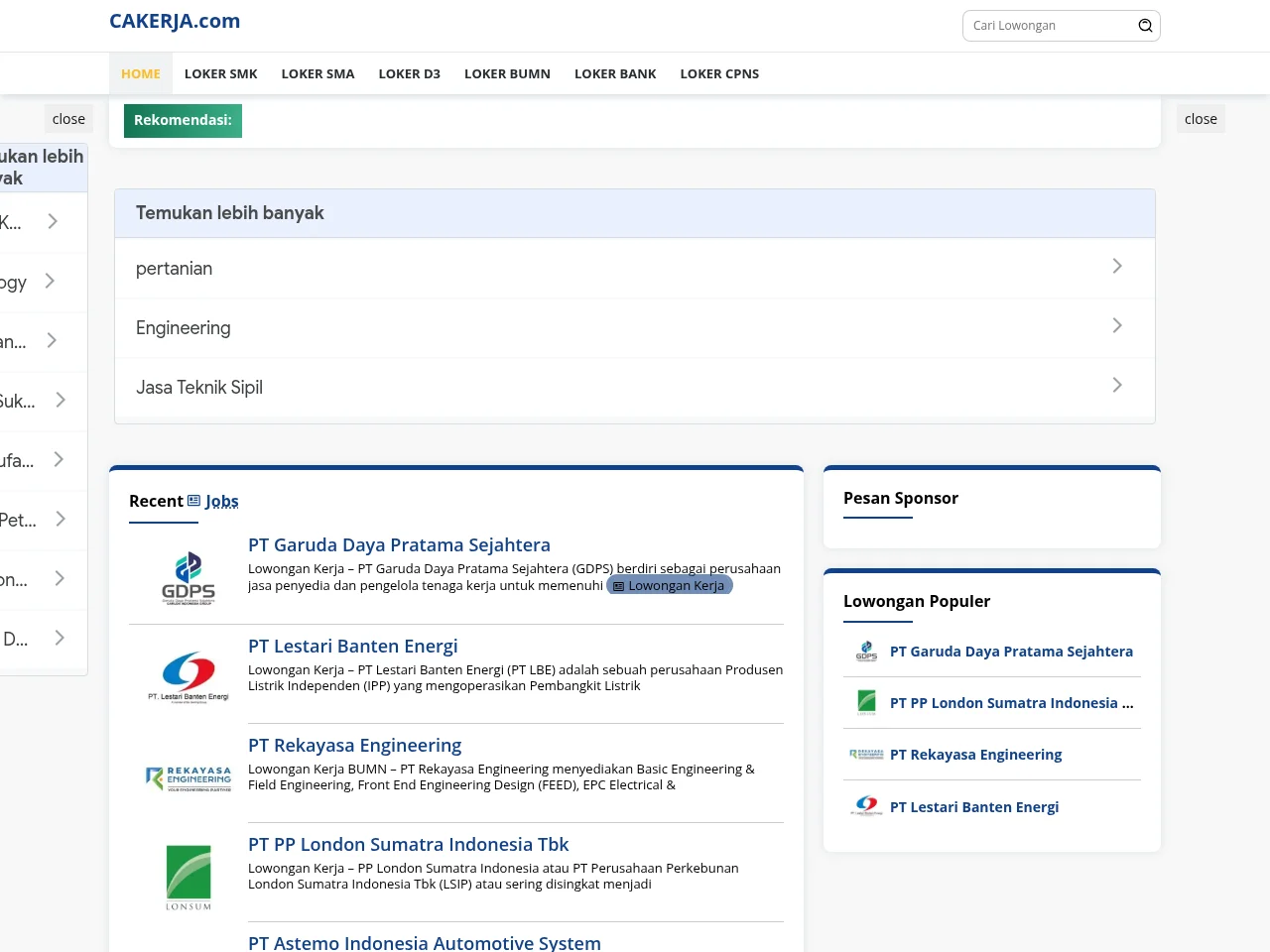 CAKERJA website screenshot