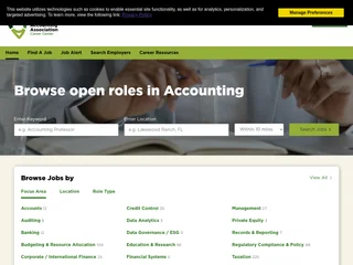 American Accounting Association Career Center platform preview