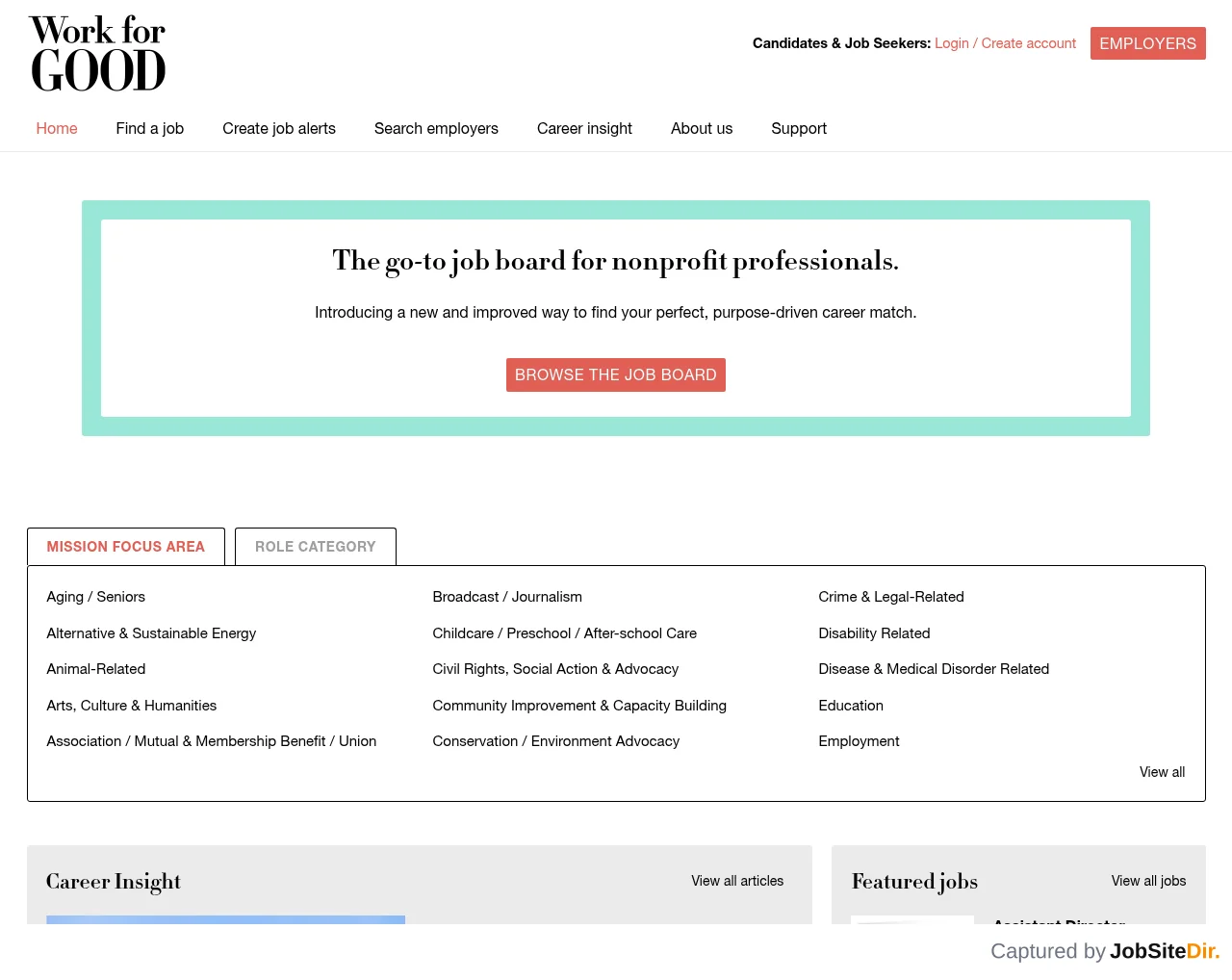 Work for Good website screenshot