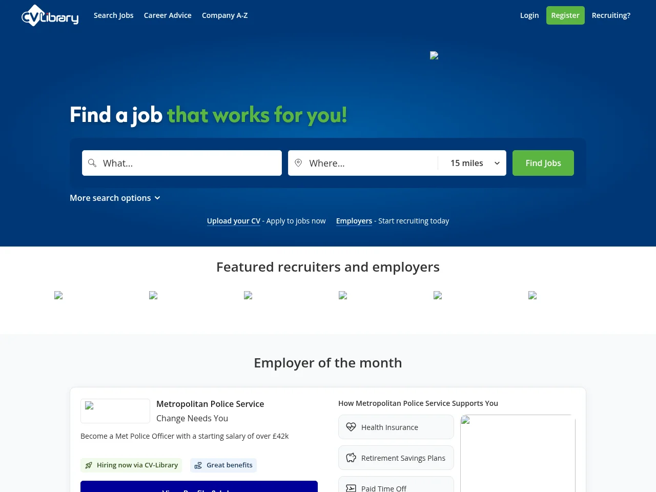 CV-Library website screenshot