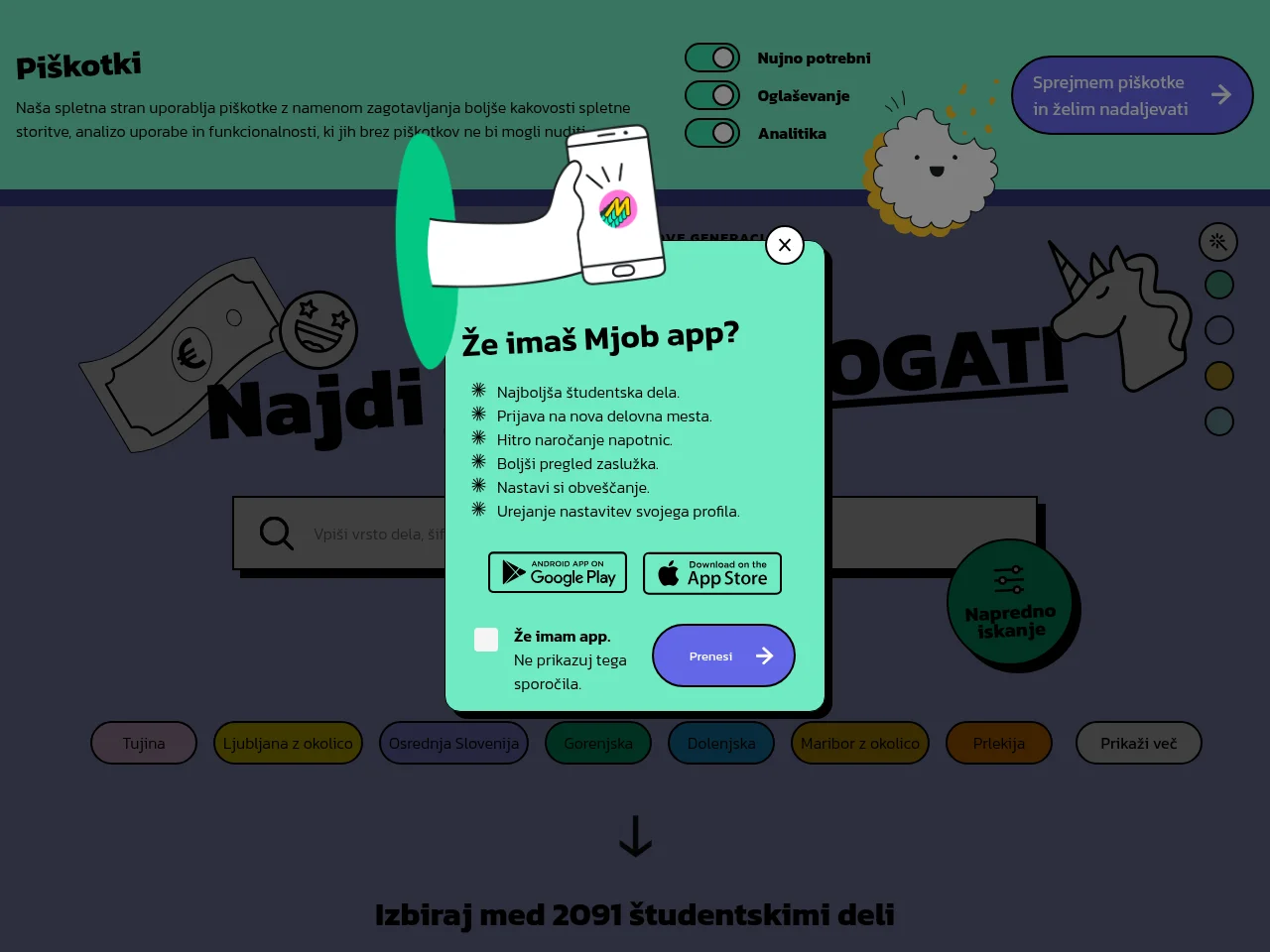 Mjob website screenshot