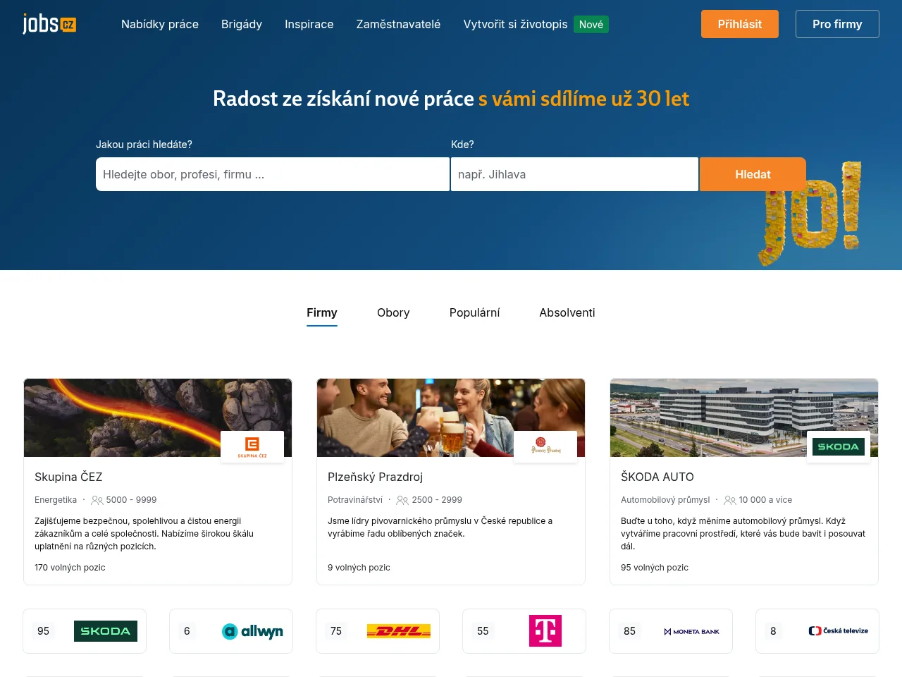 Jobs website screenshot