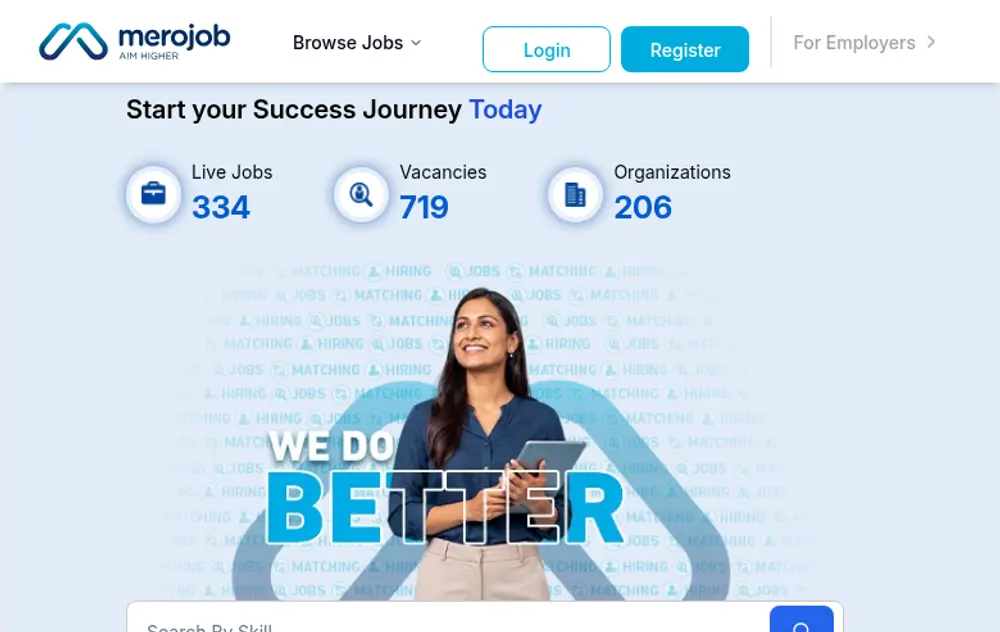 merojob website screenshot
