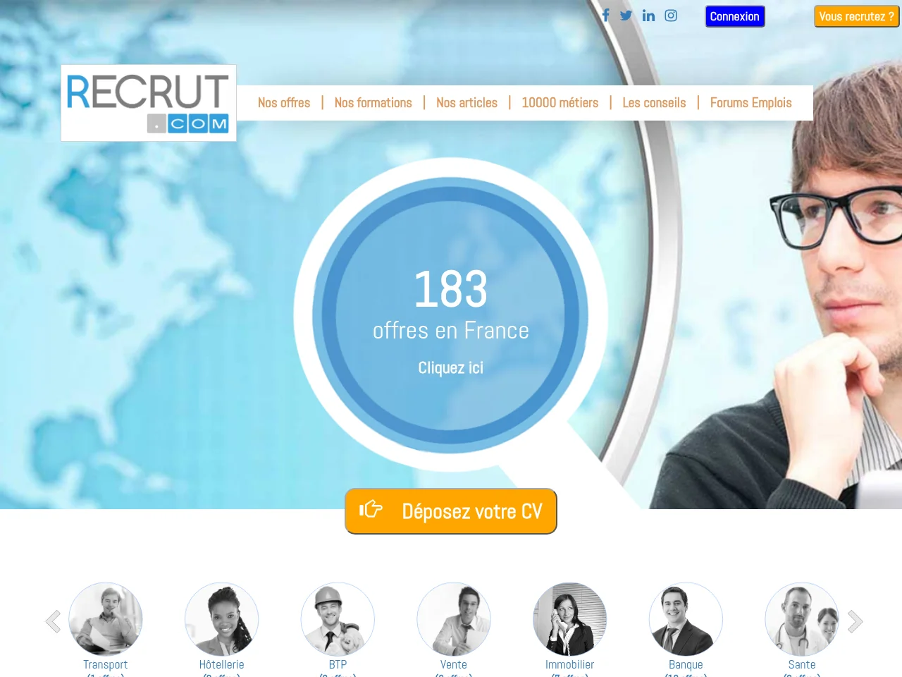 Recrut website screenshot