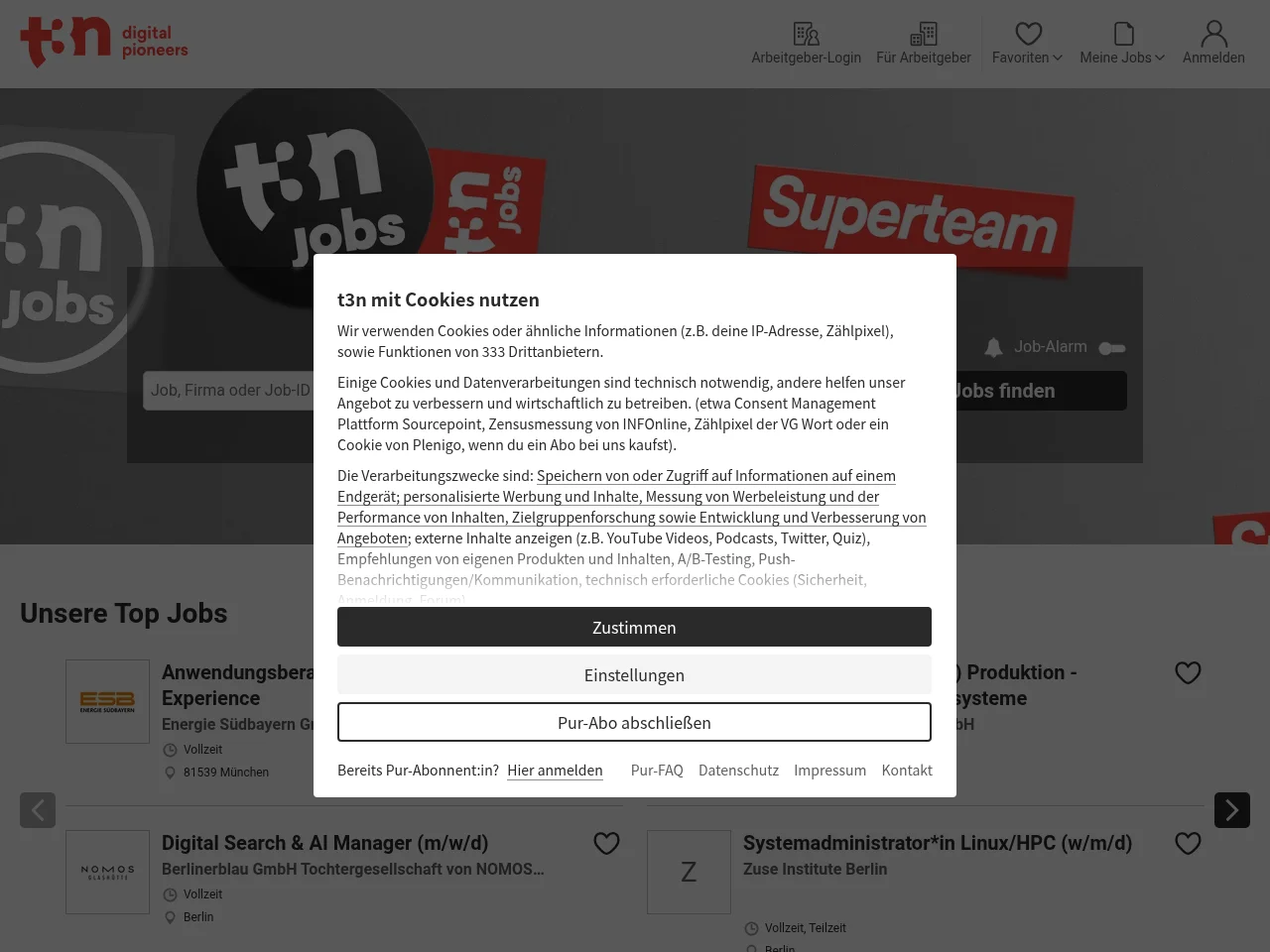 t3n – digital pioneers website screenshot
