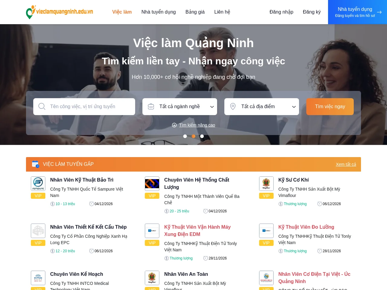 Việc làm Quảng Ninh website screenshot
