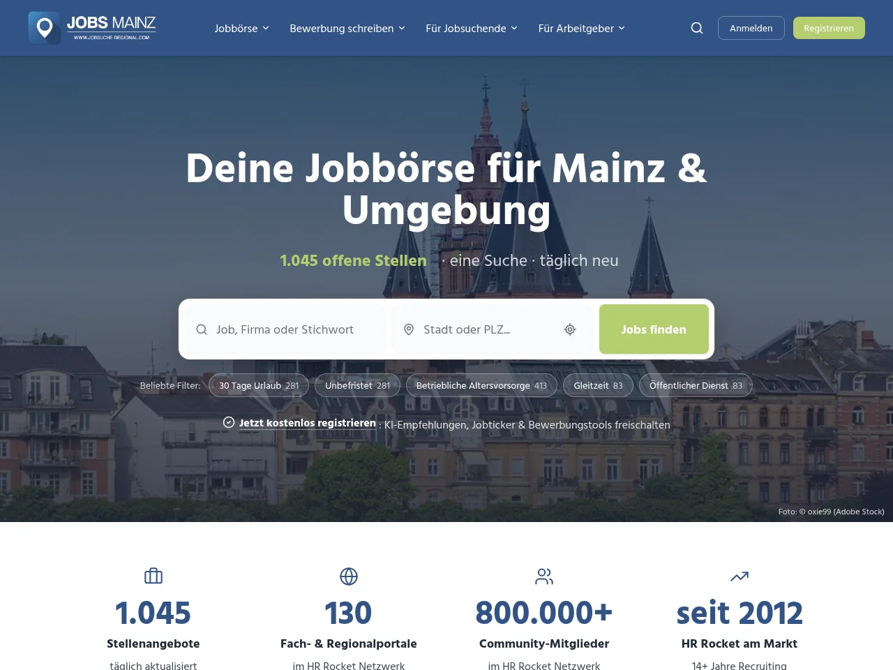 Jobs Mainz website screenshot
