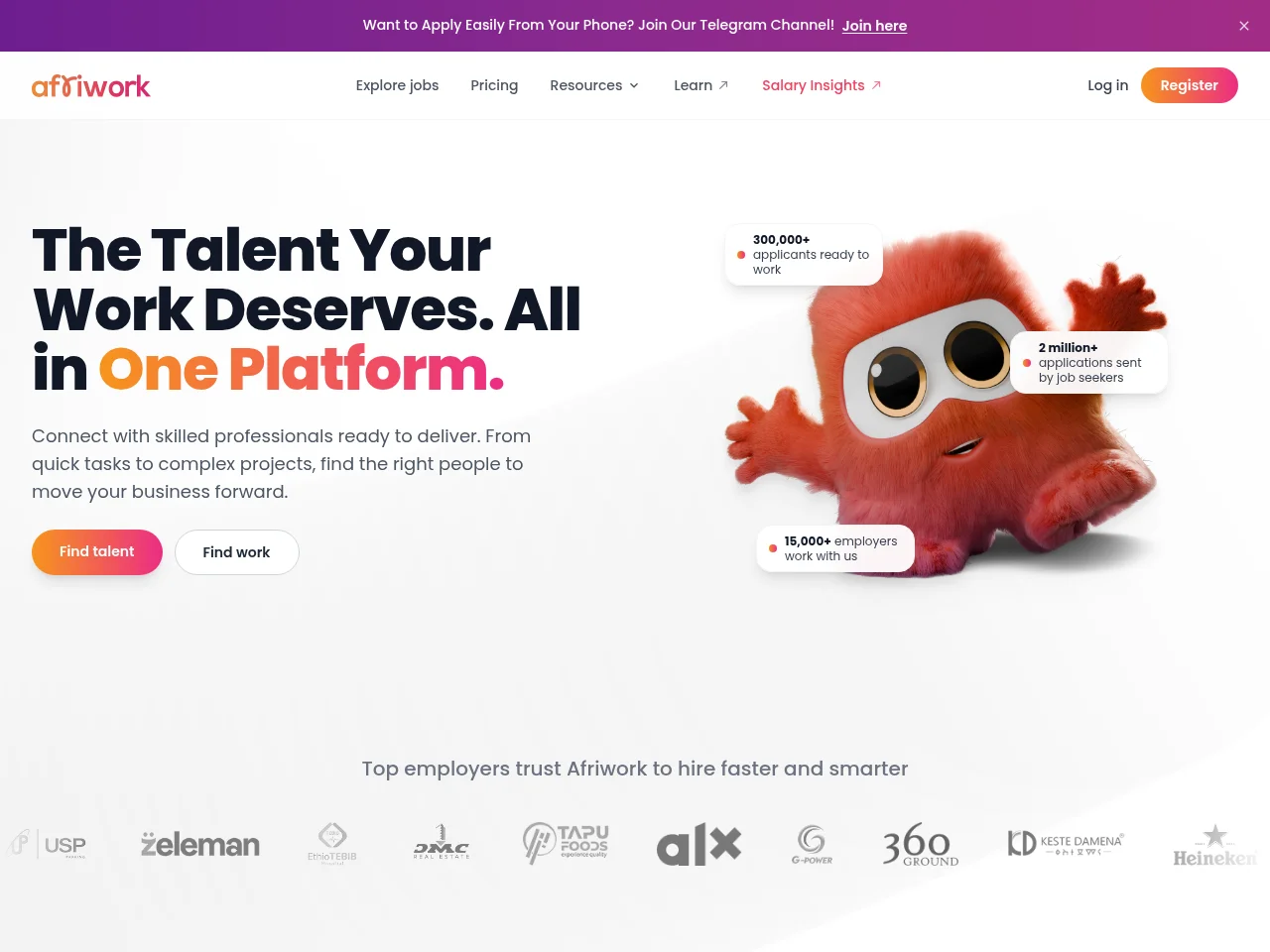 Afriwork website screenshot