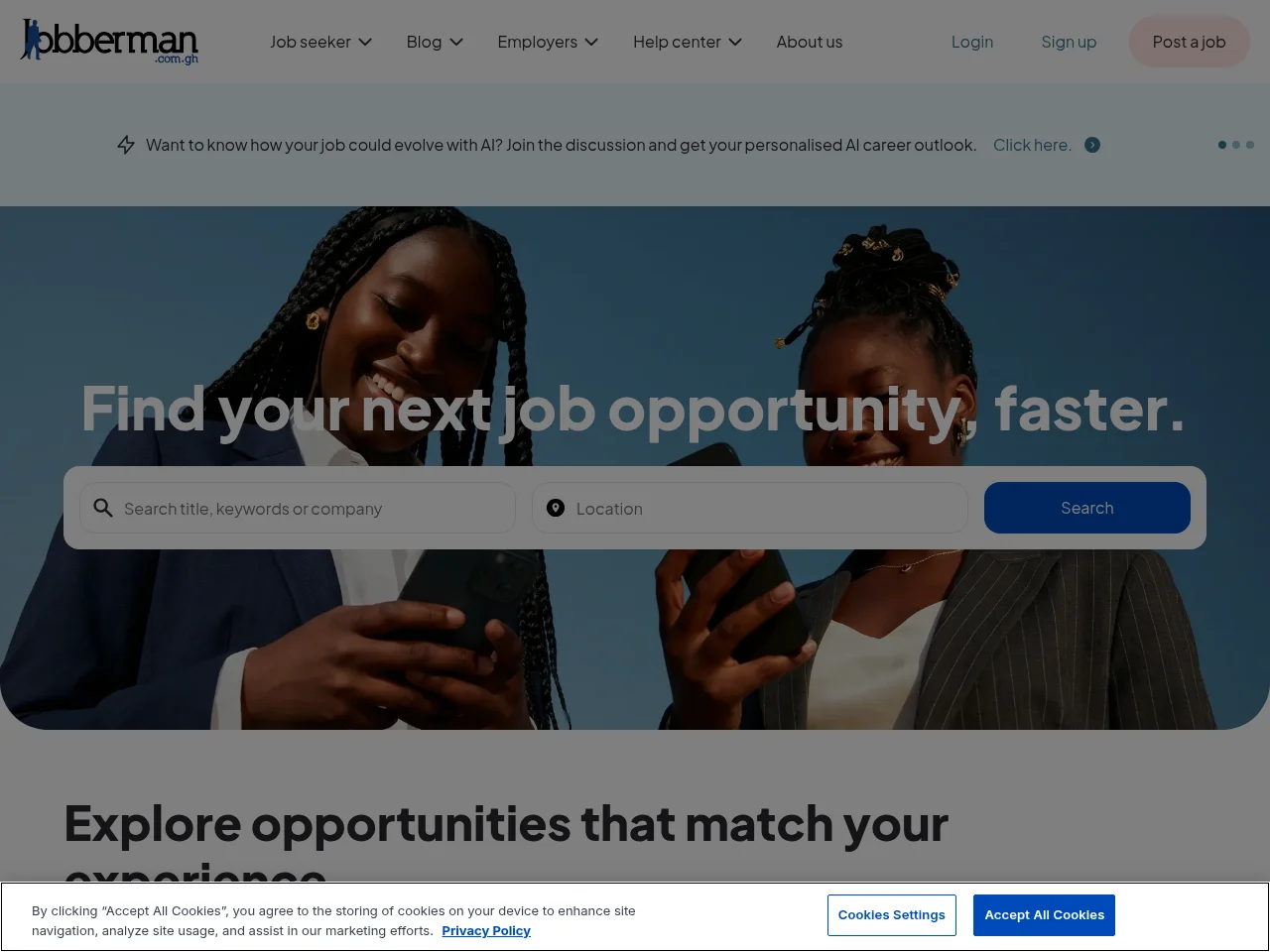 Jobberman website screenshot