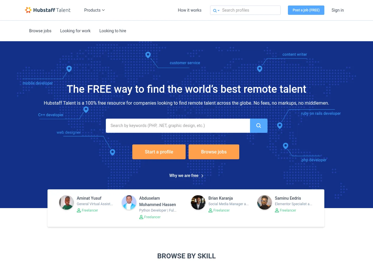 Hubstaff Talent website screenshot