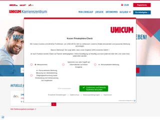 UNICUM Karrierezentrum platform preview