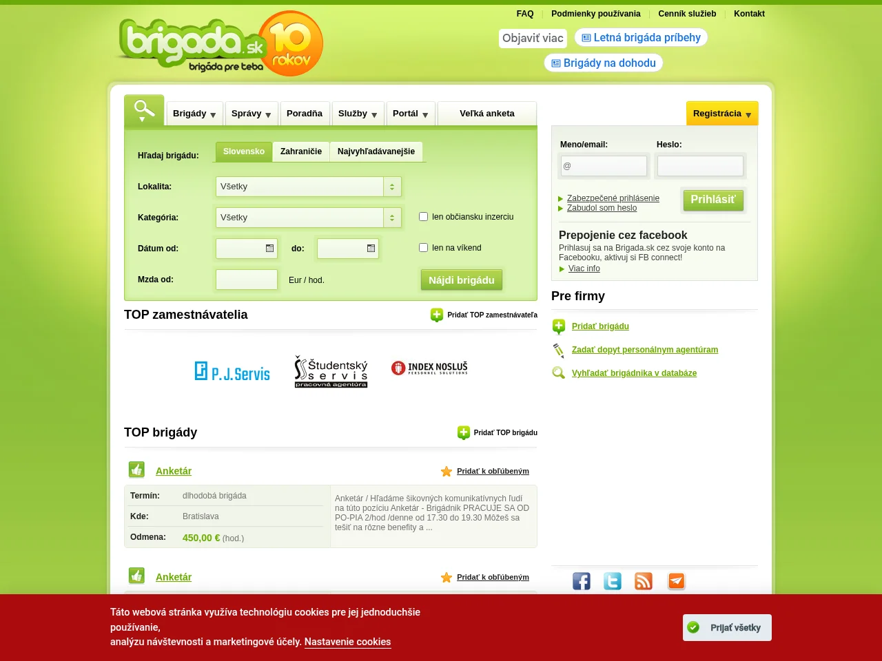 Brigada website screenshot