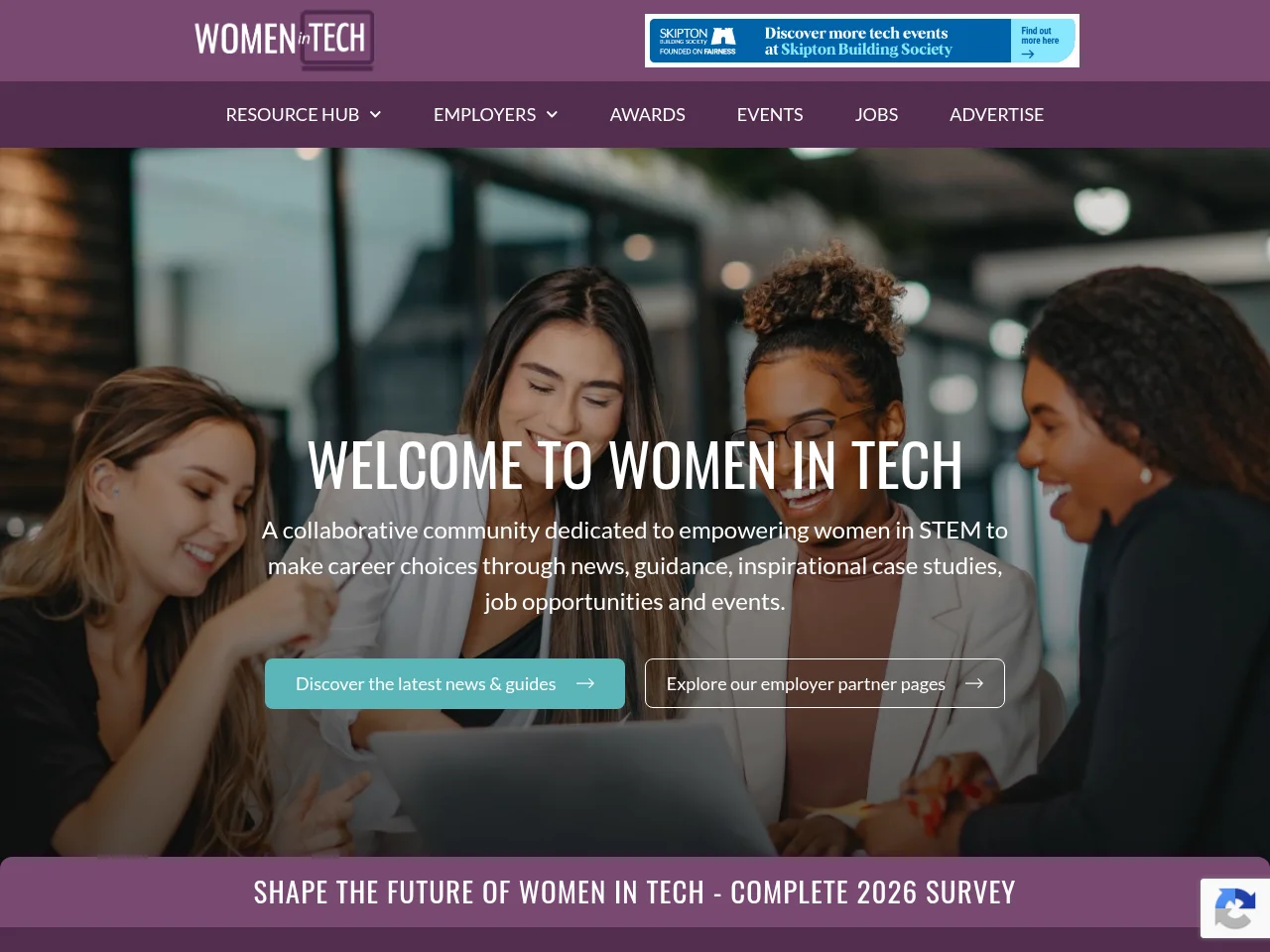 Women in Tech website screenshot