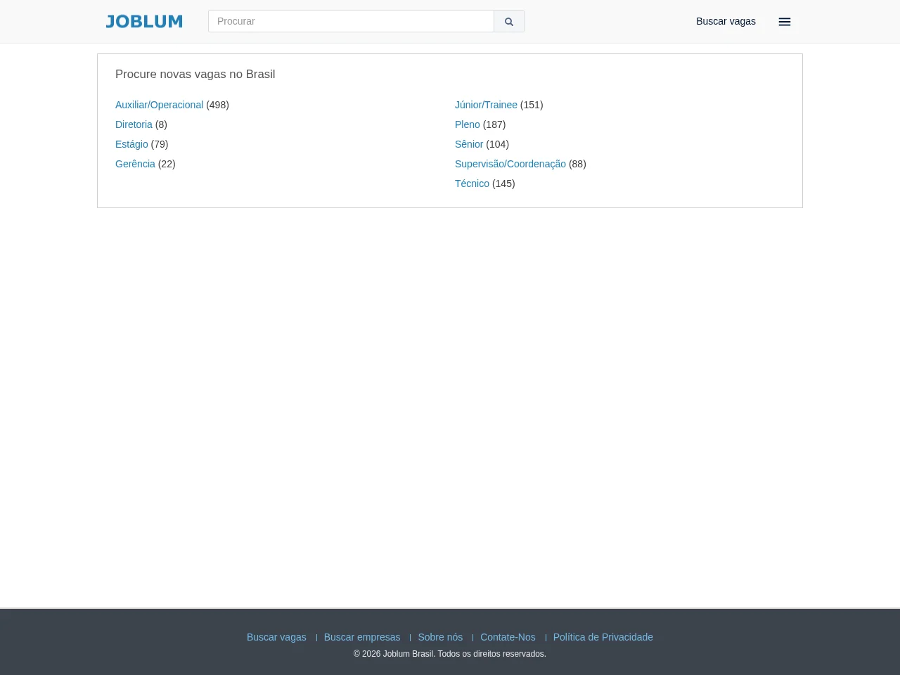 Joblum Brasil website screenshot