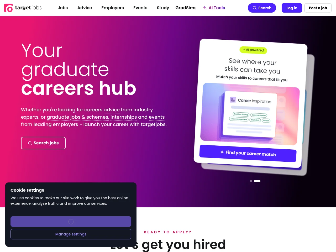 targetjobs website screenshot
