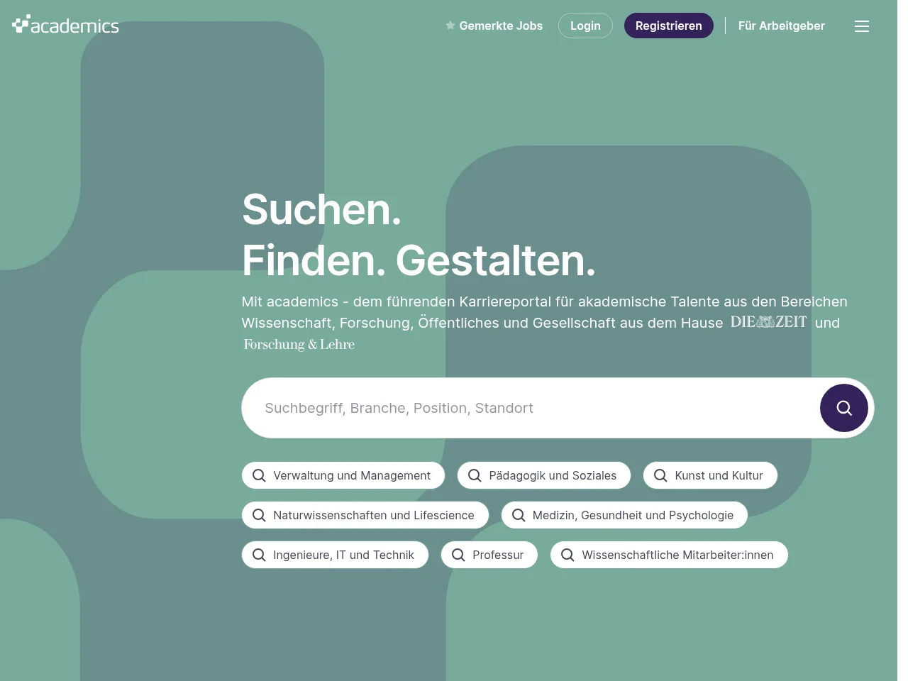 academics website screenshot