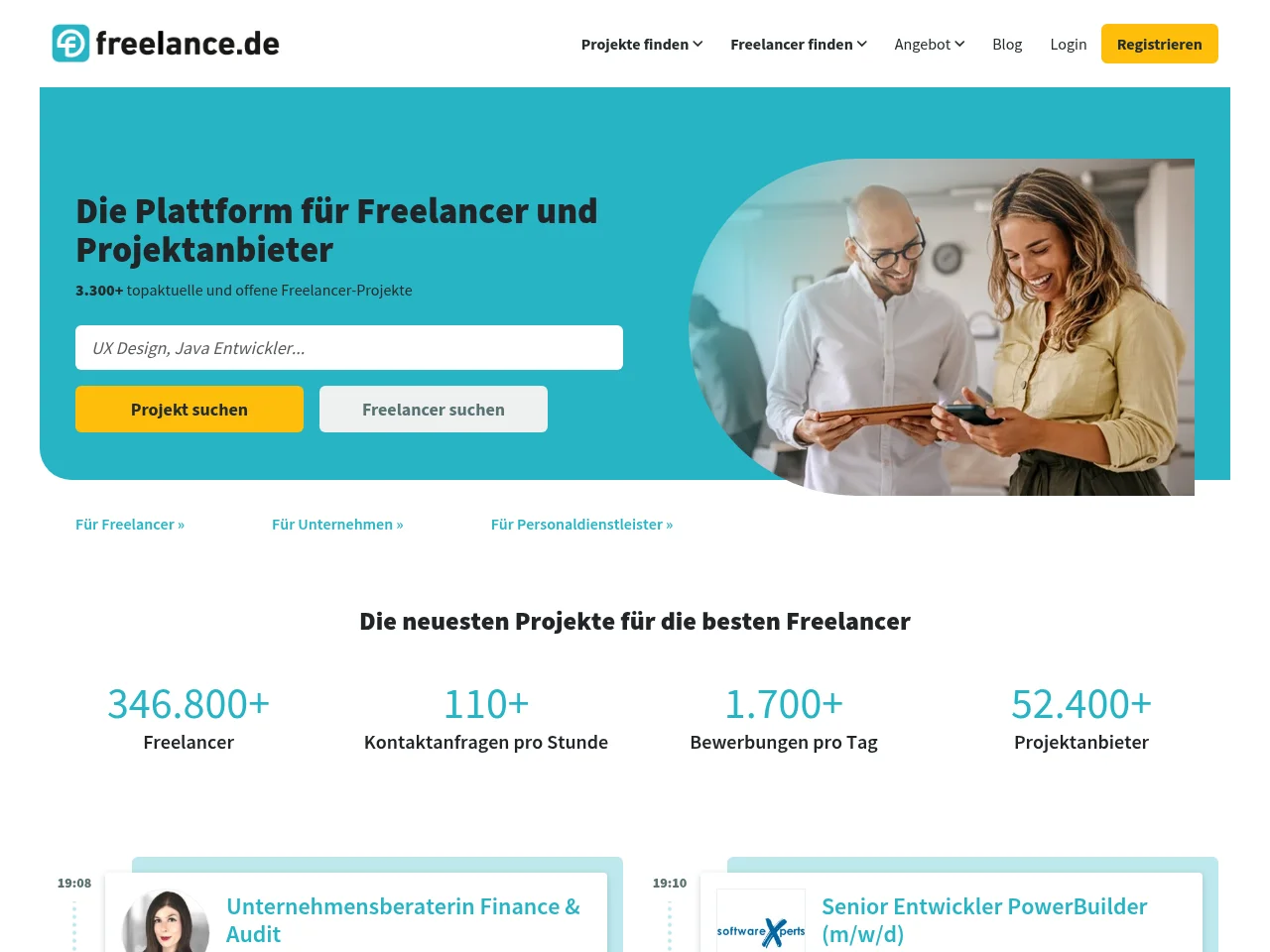 freelance website screenshot
