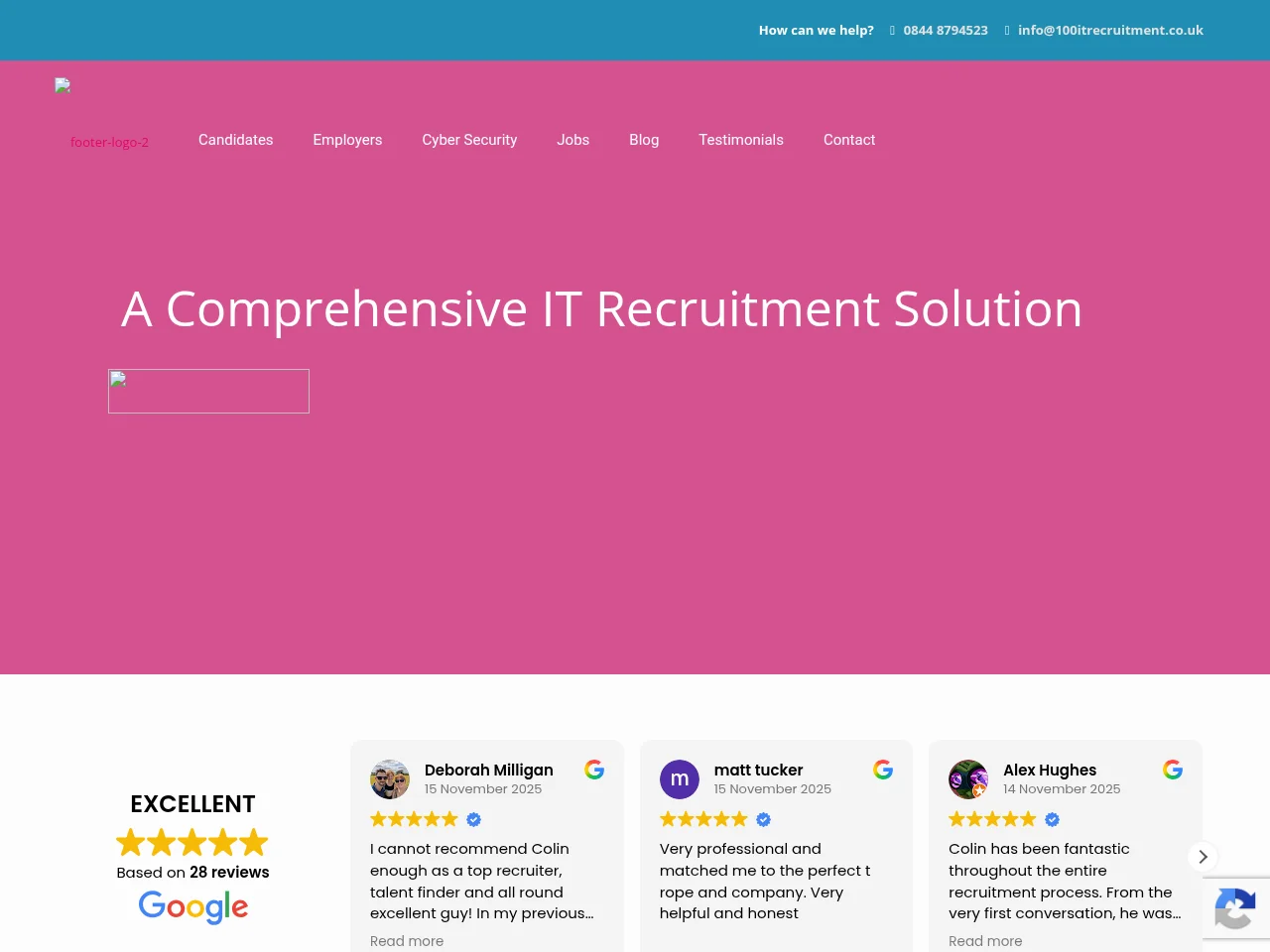 100% IT Recruitment screenshot 100% IT Recruitment website screenshot