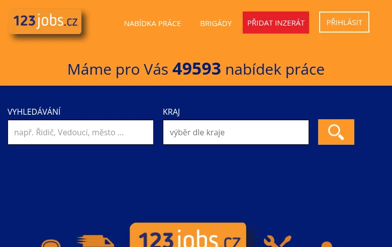 123jobs.cz screenshot 123jobs.cz job board platform screenshot showing job search interface