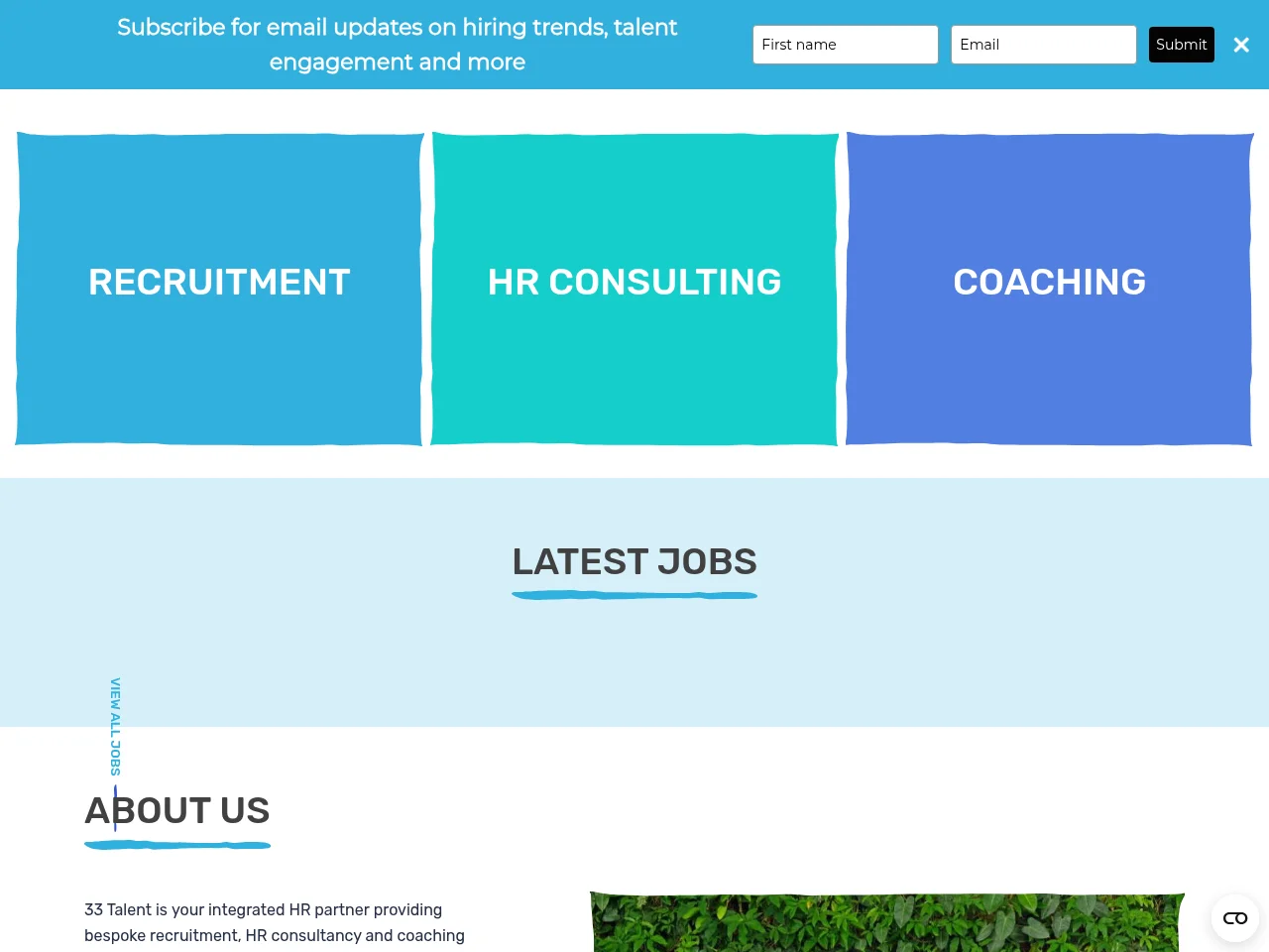 33 Talent website screenshot