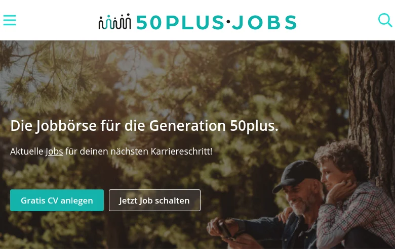 50plus-jobs.ch screenshot 50plus-jobs.ch job board platform screenshot showing job search interface