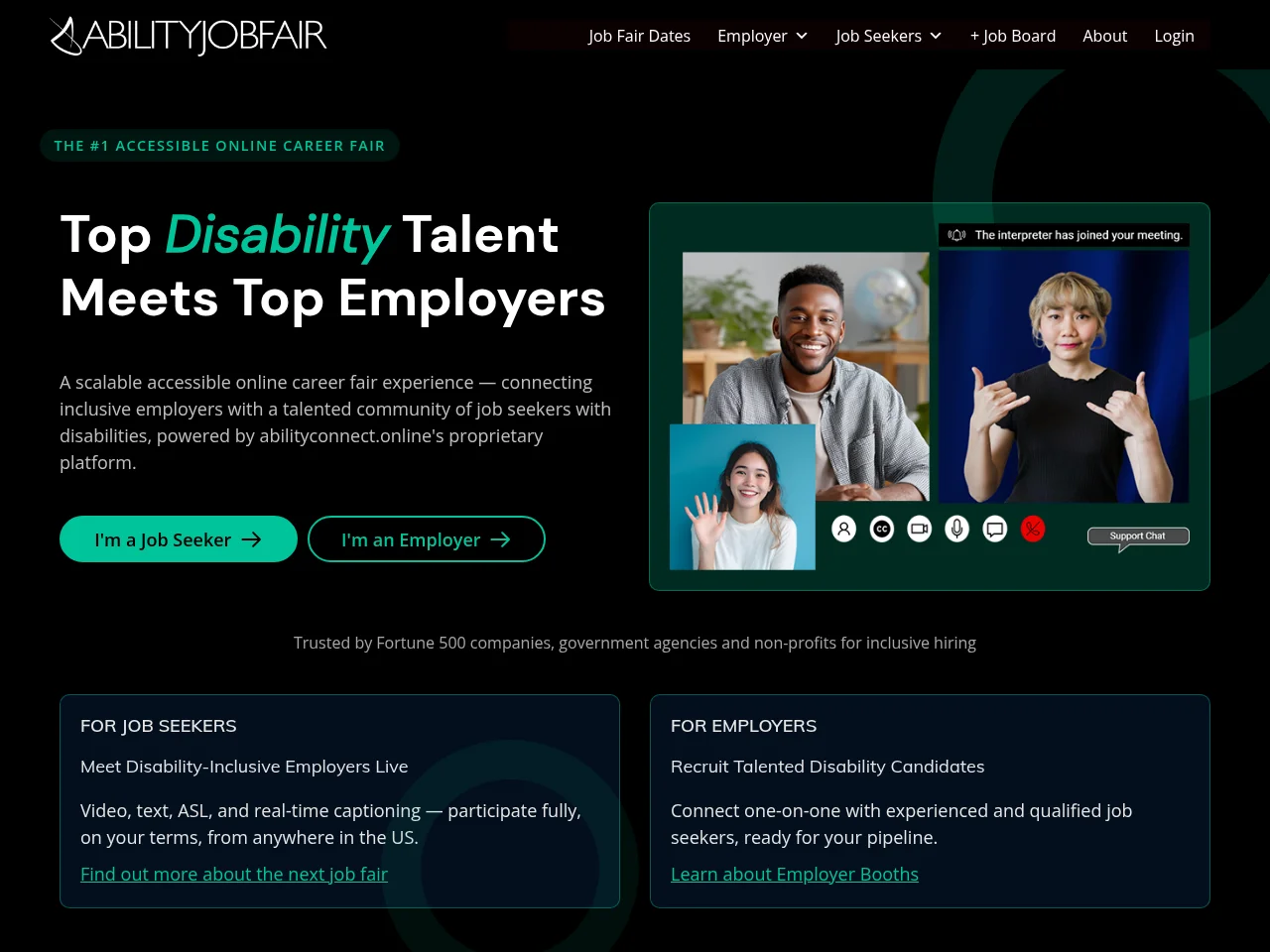 ABILITY Job Fair screenshot ABILITY Job Fair website screenshot