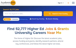 AcademicJobs.com screenshot preview