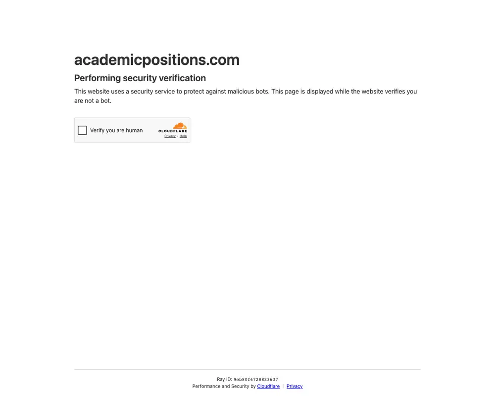Academic Positions job board platform screenshot showing job search interface