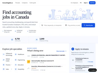Accountingjobs.ca platform preview