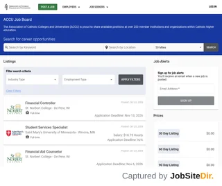 Association of Catholic Colleges and Universities Job Board platform preview