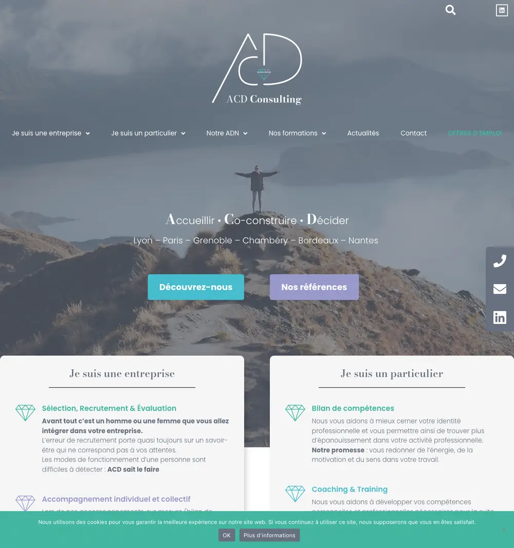 ACD Consulting job board platform screenshot showing job search interface