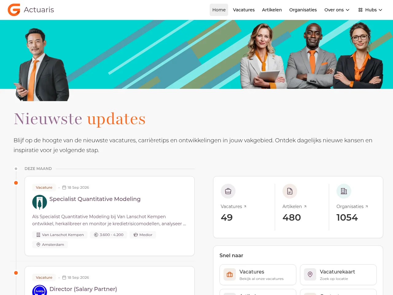 Actuaris.nl screenshot Actuaris.nl job board platform screenshot showing job search interface