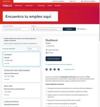Adecco Puerto Rico platform preview